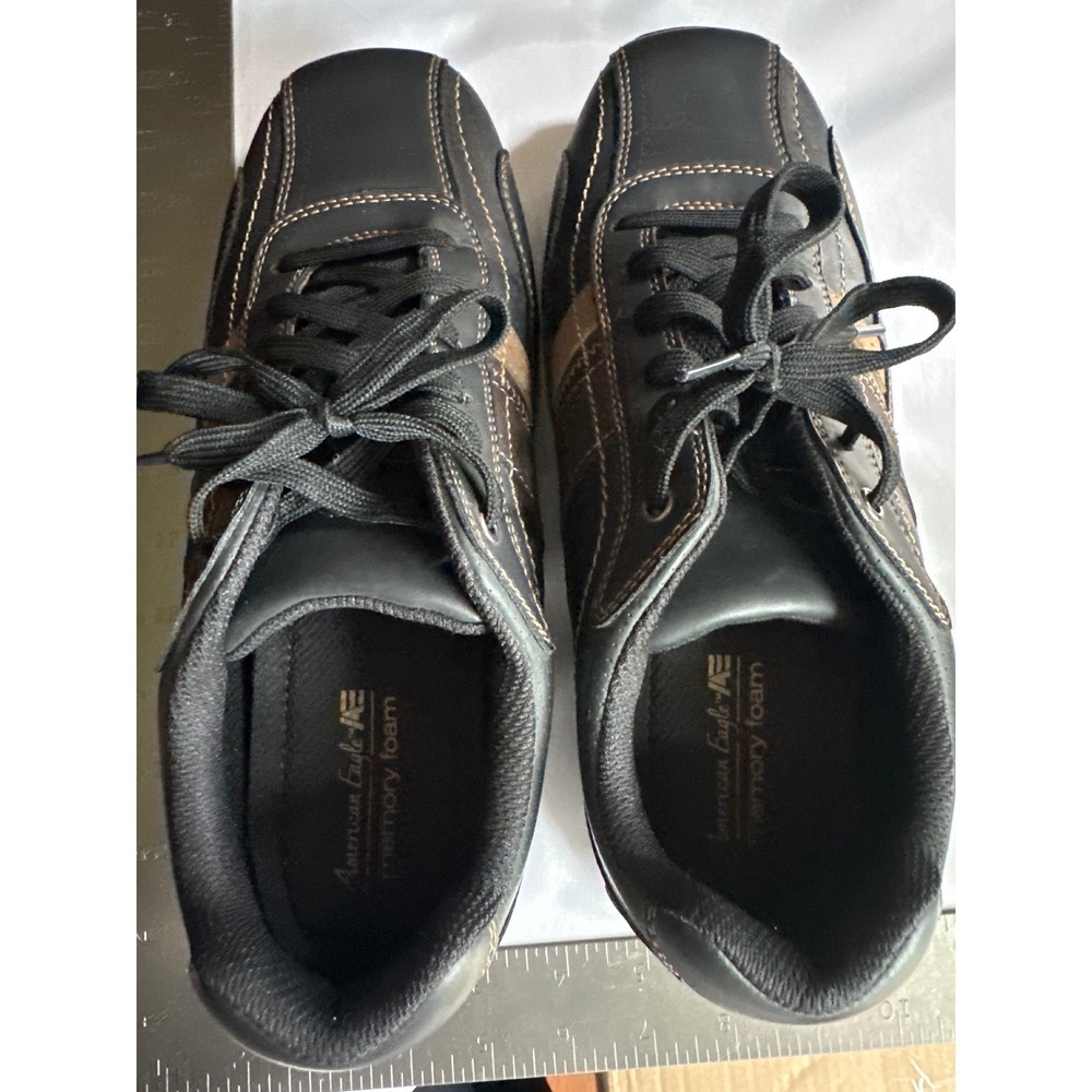 American Eagle Mens Black Brown Memory Foam‎ Casual Sneakers Shoes Size 9.5